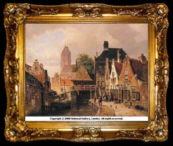 framed  unknow artist European city landscape, street landsacpe, construction, frontstore, building and architecture.058, ta009-2